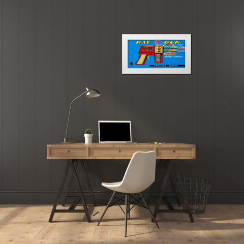 Ray W Gun White Modern Wood Framed Art Print by Retrogun