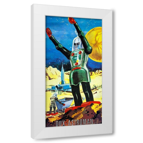Dux Astroman White Modern Wood Framed Art Print by Retrobot