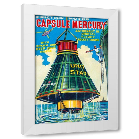 Capsule Mercury White Modern Wood Framed Art Print by Retrorocket
