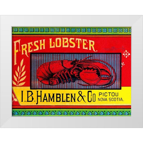 Fresh Lobster White Modern Wood Framed Art Print by Retrolabel