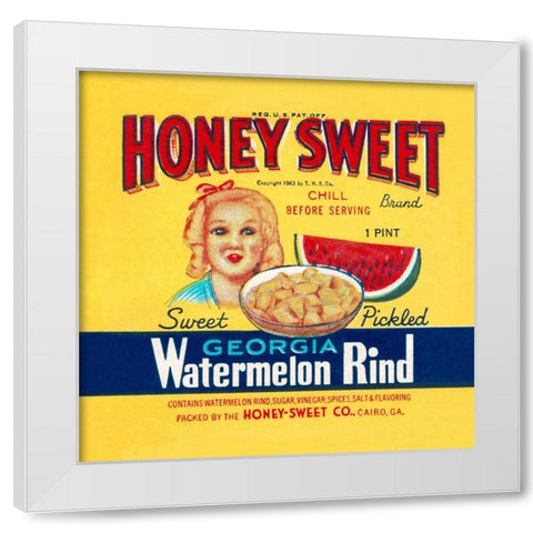 Honey Sweet White Modern Wood Framed Art Print by Retrolabel