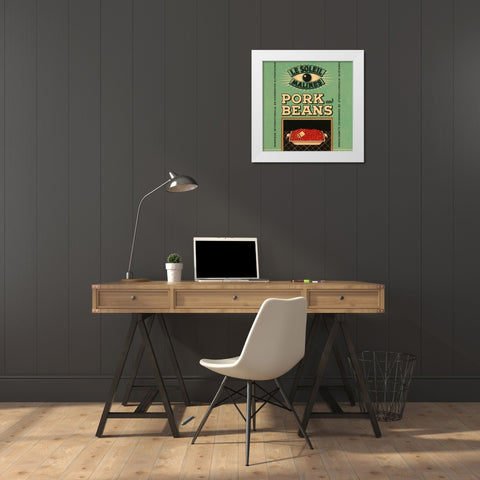 Le Soleil Malines - Pork and Beans White Modern Wood Framed Art Print by Retrolabel