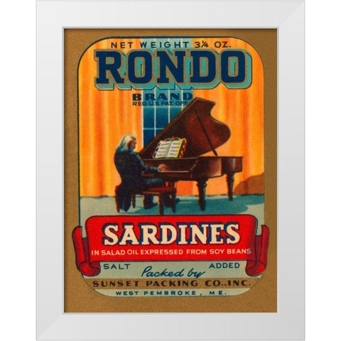 Rondo Brand Sardines White Modern Wood Framed Art Print by Retrolabel