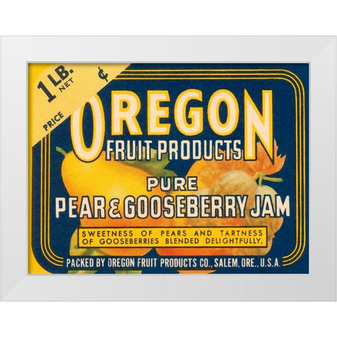 Pure Pear and Gooseberry Jam White Modern Wood Framed Art Print by Retrolabel