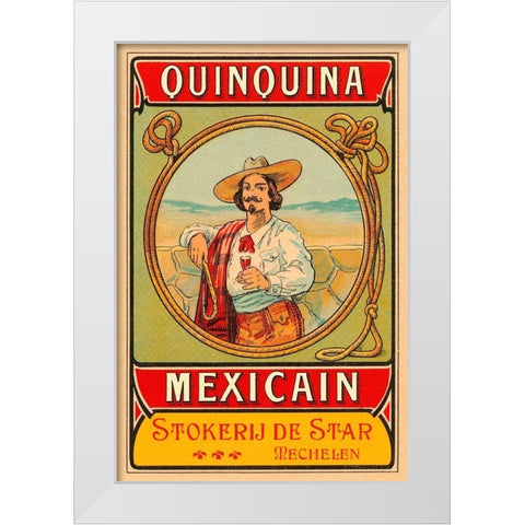 Quinquina Mexican White Modern Wood Framed Art Print by Retrolabel