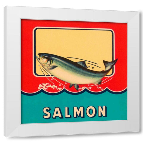 Salmon White Modern Wood Framed Art Print by Retrolabel