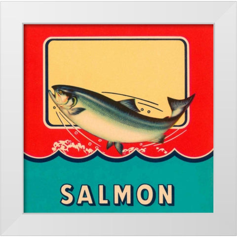 Salmon White Modern Wood Framed Art Print by Retrolabel