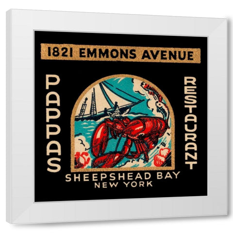 Pappas Restaurant White Modern Wood Framed Art Print by Retrolabel