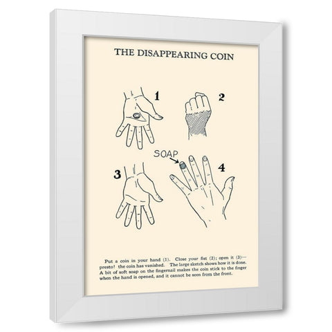 The Disappearing Coin White Modern Wood Framed Art Print by Retromagic