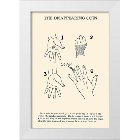 The Disappearing Coin White Modern Wood Framed Art Print by Retromagic