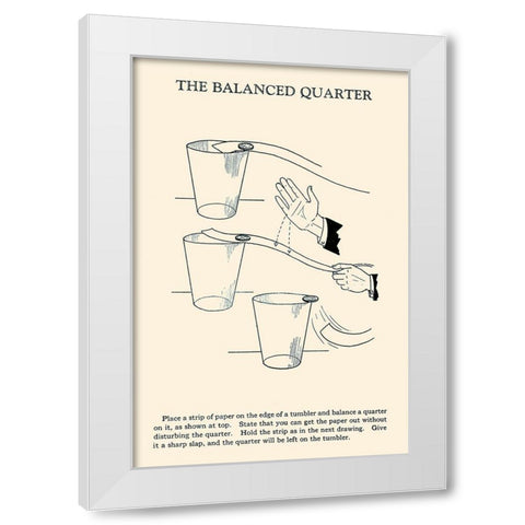 The Balanced Quarter White Modern Wood Framed Art Print by Retromagic