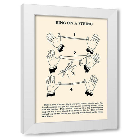 Ring on a String White Modern Wood Framed Art Print by Retromagic