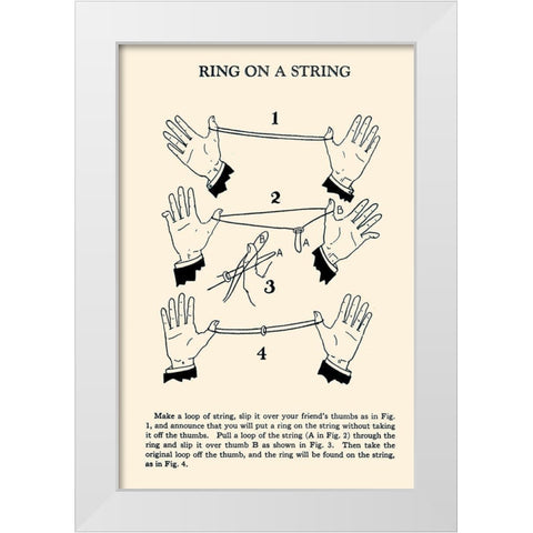 Ring on a String White Modern Wood Framed Art Print by Retromagic