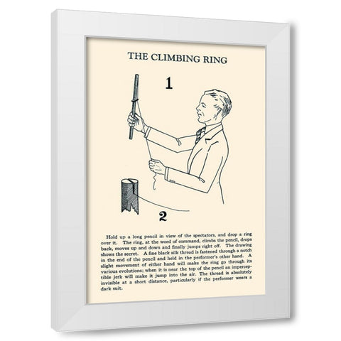 The Climbing Ring White Modern Wood Framed Art Print by Retromagic