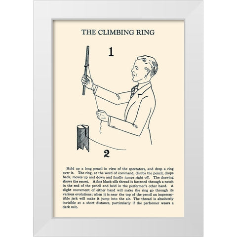 The Climbing Ring White Modern Wood Framed Art Print by Retromagic