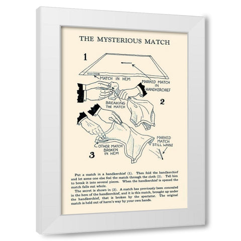 The Mysterious Match White Modern Wood Framed Art Print by Retromagic