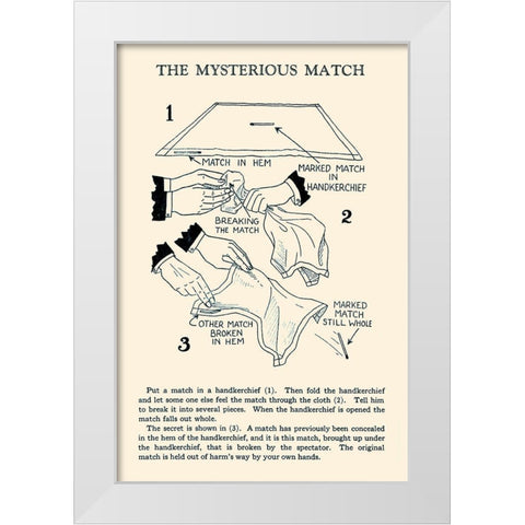 The Mysterious Match White Modern Wood Framed Art Print by Retromagic