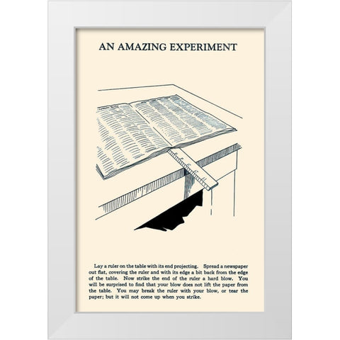 An Amazing Experiment White Modern Wood Framed Art Print by Retromagic