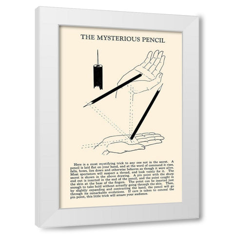 The Mysterious Pencil White Modern Wood Framed Art Print by Retromagic