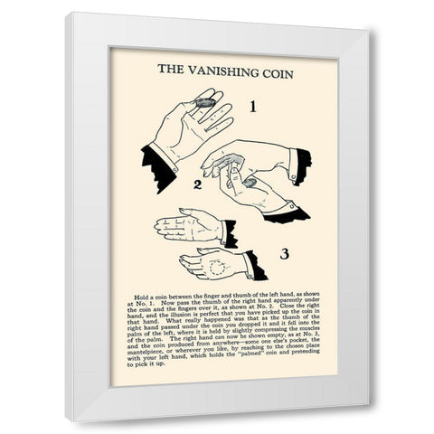 The Vanishing Coin White Modern Wood Framed Art Print by Retromagic