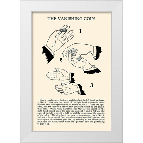 The Vanishing Coin White Modern Wood Framed Art Print by Retromagic