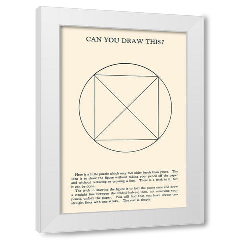 Can You Draw This? White Modern Wood Framed Art Print by Retromagic