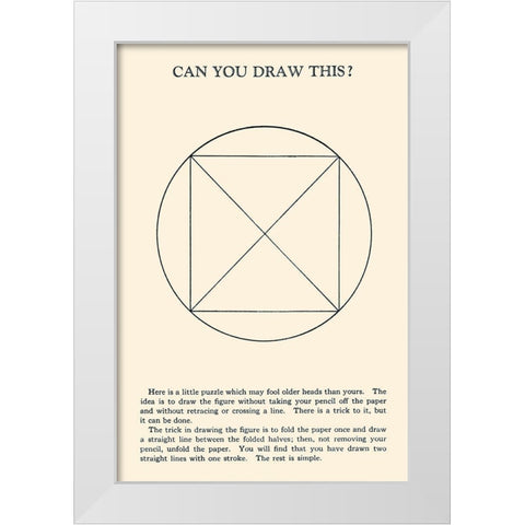 Can You Draw This? White Modern Wood Framed Art Print by Retromagic
