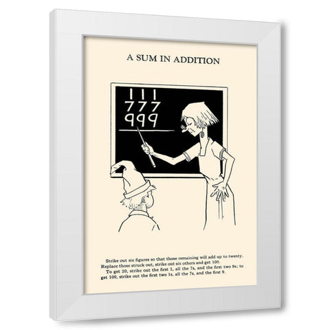A Sum in Addition White Modern Wood Framed Art Print by Retromagic