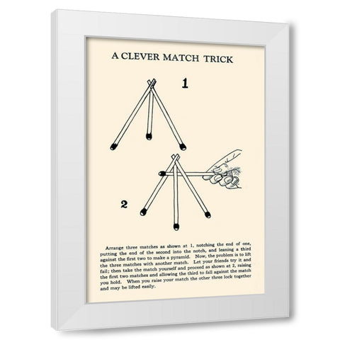 The Obedient Matches White Modern Wood Framed Art Print by Retromagic