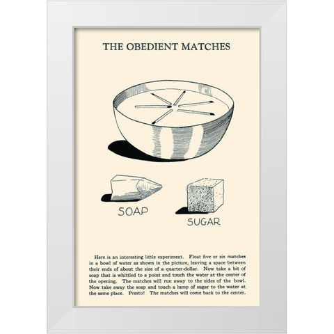 The Obedient Matches White Modern Wood Framed Art Print by Retromagic