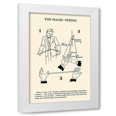 The Magic String White Modern Wood Framed Art Print by Retromagic