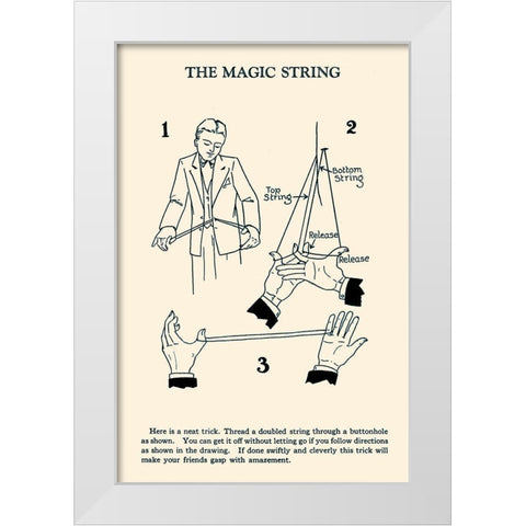 The Magic String White Modern Wood Framed Art Print by Retromagic