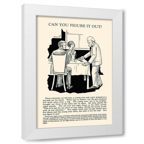 Can You Figure it Out White Modern Wood Framed Art Print by Retromagic