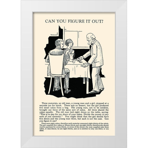 Can You Figure it Out White Modern Wood Framed Art Print by Retromagic