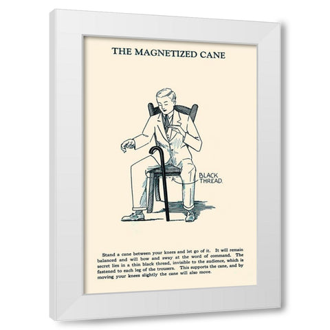 The Magnetized Cane White Modern Wood Framed Art Print by Retromagic