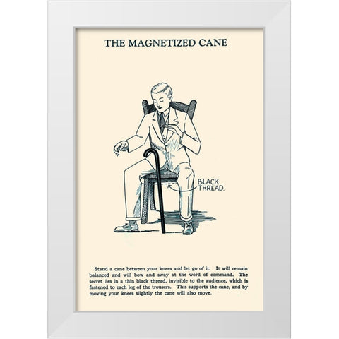 The Magnetized Cane White Modern Wood Framed Art Print by Retromagic