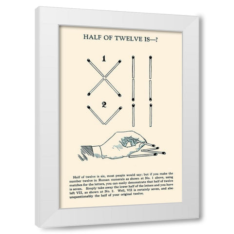 Half of Twelve is -? White Modern Wood Framed Art Print by Retromagic