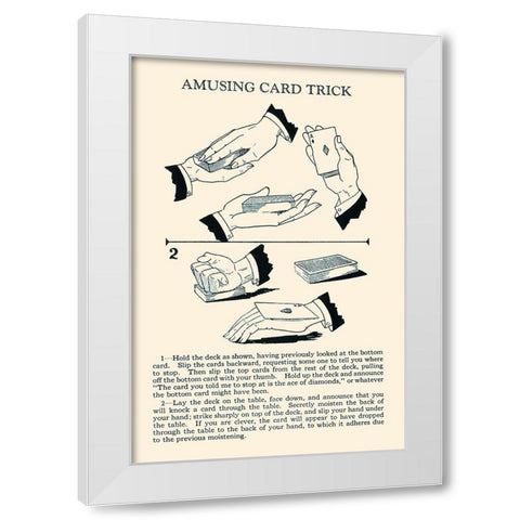 Amusing Card Trick White Modern Wood Framed Art Print by Retromagic