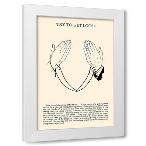 Try to Get Loose White Modern Wood Framed Art Print by Retromagic