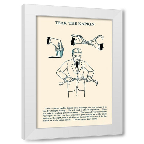 Tear the Napkin White Modern Wood Framed Art Print by Retromagic