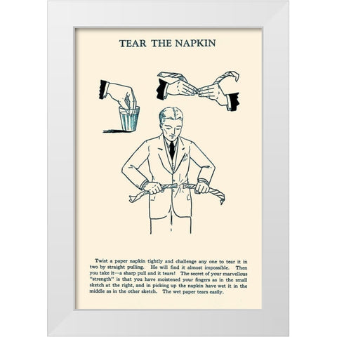 Tear the Napkin White Modern Wood Framed Art Print by Retromagic