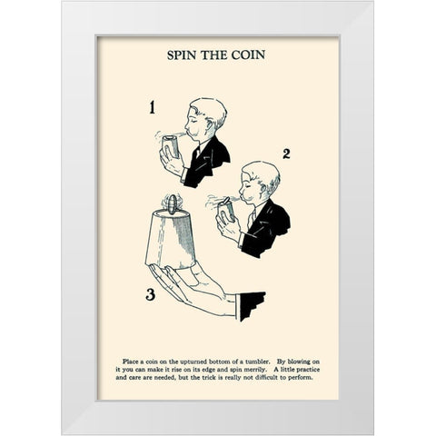 Spin The Coin White Modern Wood Framed Art Print by Retromagic