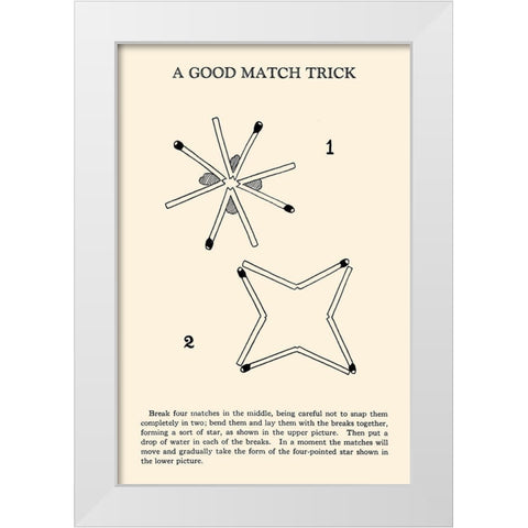 A Good Match Trick White Modern Wood Framed Art Print by Retromagic