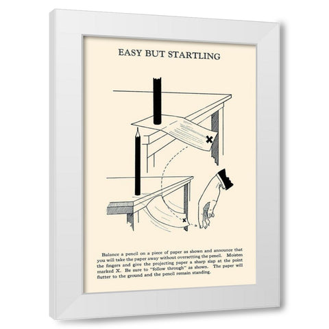 Easy But Startling White Modern Wood Framed Art Print by Retromagic