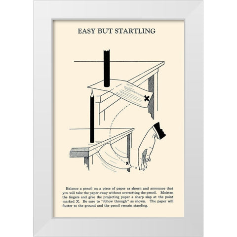 Easy But Startling White Modern Wood Framed Art Print by Retromagic