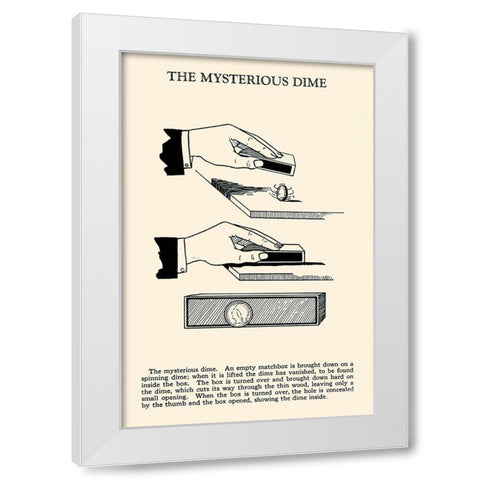 The Mysterious Dime White Modern Wood Framed Art Print by Retromagic