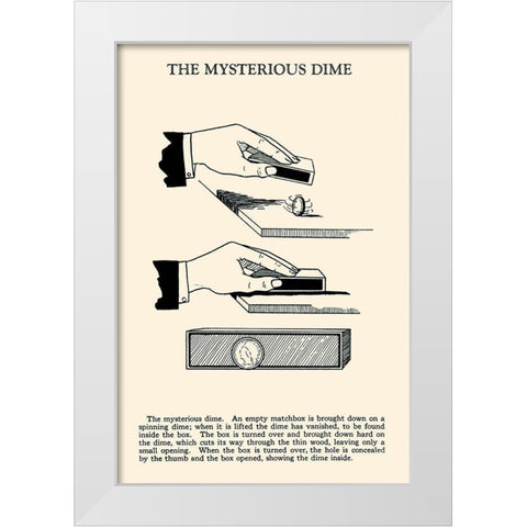The Mysterious Dime White Modern Wood Framed Art Print by Retromagic
