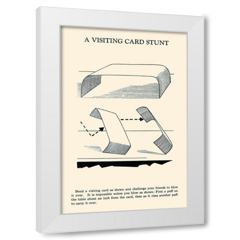 A Visiting Card Stunt White Modern Wood Framed Art Print by Retromagic