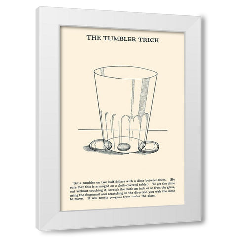 The Tumbler Trick White Modern Wood Framed Art Print by Retromagic