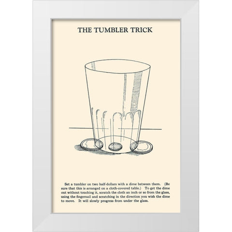The Tumbler Trick White Modern Wood Framed Art Print by Retromagic